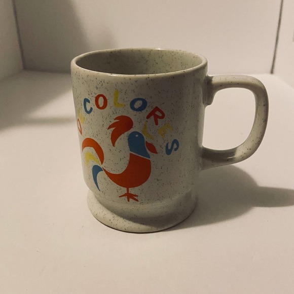 Sanmyro DeColores Rooster Mug Vintage Made in Japan Has paper label on bottom - Picture 1 of 4